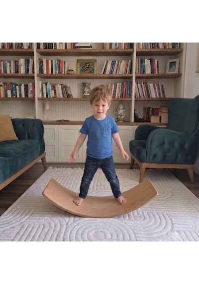 Montessori Denge Tahtası Ahşap Kayın Denge Oyunu