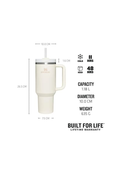 Stanley Quencher Pipetli Termos Krem Renk Krem