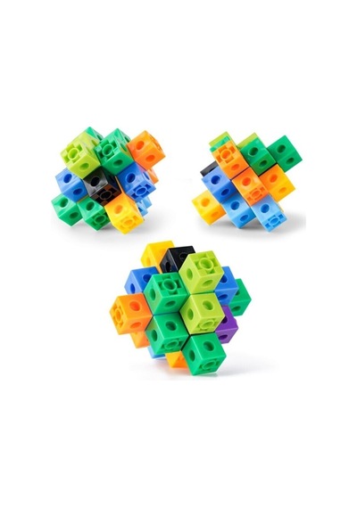Geçmeli Birim Küpler - Snap Cubes - Matematik Küpleri - Akıl Küpleri - 50 Parça - 2x2x2 Cm