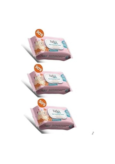 Reflex Care Evcil Hayvanlar İçin Çok Amaçlı Hijyenik Temizleme Havlusu, 50'li X 3 Paket