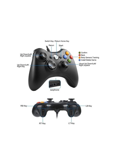 Controller Pc Kablolu Oyun Kolu 2 20m Usb Kablolu Bilgisayar Oyun Kolu Gamepad Joystick Controller Bilgisayar Uyumlu