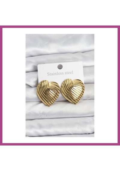 Gees Global 316l Çelik Gold Renk Kalp Model Kadın Küpe Gbzs 05577548