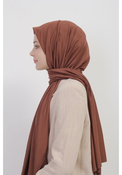 Manolyaşal İslamic Hijab Tesettür Penye Şal - 70 X 180 / Çikolata Çikolata