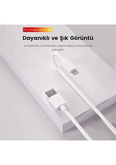 Strong Lightnıng Usb Data Şarj Kablosu 1mt 2.4a Beyaz Diğer