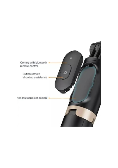 Sf14 360 Derece Bluetooth 5.0 Kontrollü 75cm Selfie Gimbal - Siyah Genel