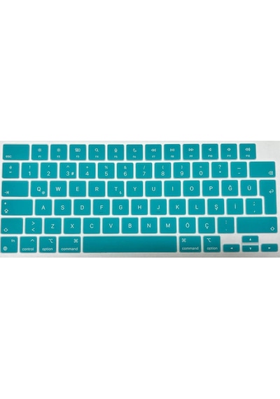 Arabulalaca Apple Uyumlu MacBook Air 15 A2941 M2 Türkçe Klavye Koruyucu Mint