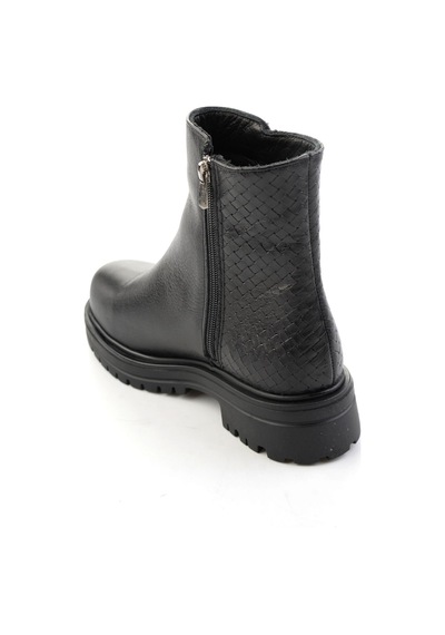 Bambi Siyah Hakiki Deri Kadın Bot & Bootie K02586777703