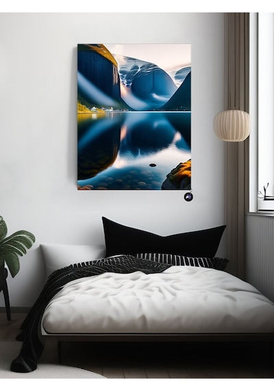 Fiyortta Kuzey Taşları Iskandinav Tarzı Poster