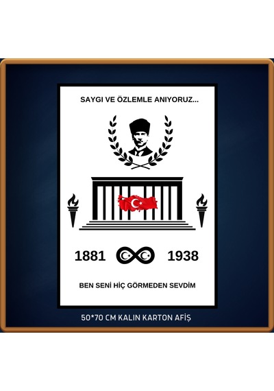 10 Kasım Atatürk Afişi 50x70 Cm Bristol Baskı 01