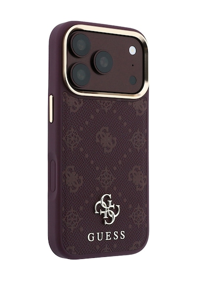 Apple Uyumlu iPhone 18 Pro Max Kılıf Guess Lisanslı M-safeli Klasik Yazı Ve 4g Logolu Pu Deri Peony Kapak Bordo