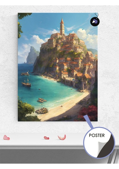 İtalya Amalfi Poster - Afiş - Dekoratif Duvar Posteri