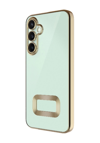 Zore Galaxy Uyumlu A26 Kılıf Kamera Korumalı Logo Gösteren Omega Kapak - Gold Gold