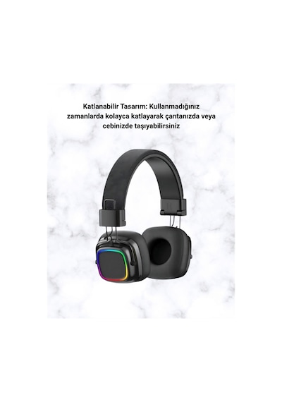 Rgb Işıklı Katlanabilir Bluetooth 5.3 Kulak Üstü Kulaklık