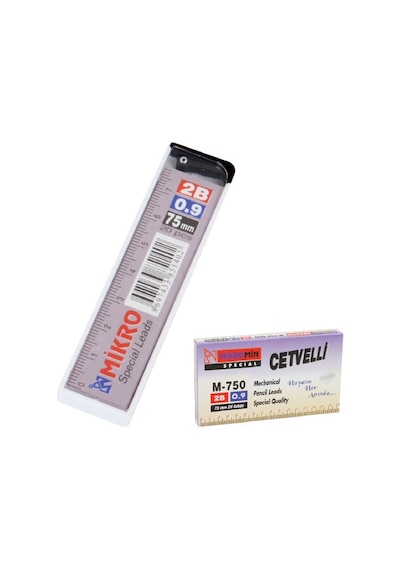 Mikromin 0.9 MM Cetvelli Kalem Ucu 75 MM Kutuda 24 Adet