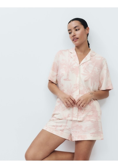 Marks & Spencer Desenli Pijama Takımı T37004643f Pembe