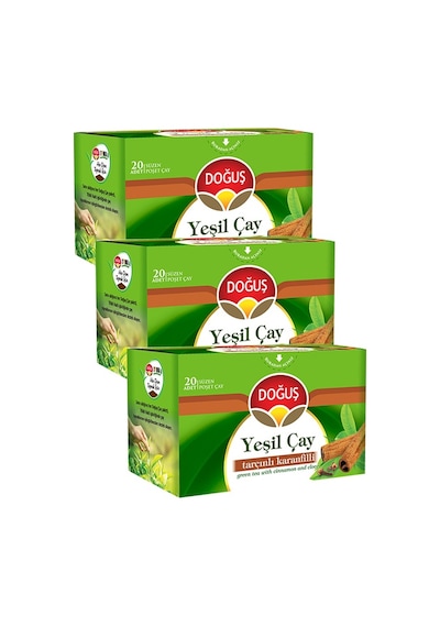 Doğuş Tarçınlı Karanfilli Süzen Poşet Yeşil Çay 30 G 3 x 20'li