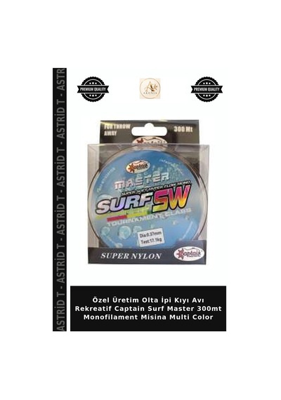 Özel Üretim Olta İpi Kıyı Avı Rekreatif Captain Surf Master 300mt Monofilament Misina Multi Color 0.40mm