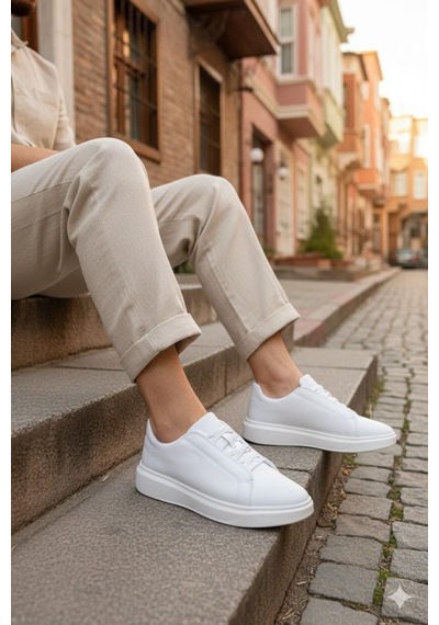 Fort 2626 Rochi Ryt Rahat Hafif Lastikli Giyim Sneaker Erkek Ayakkabı Beyaz