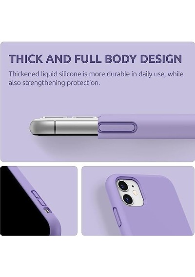 Apple iPhone 11 Kılıf 6.1 İle Uyumlu, İnce Sıvı Silikon 3 Katmanlı Tam Kaplamalı Yumuşak Jel Kauçuk Kılıf Kapak, L