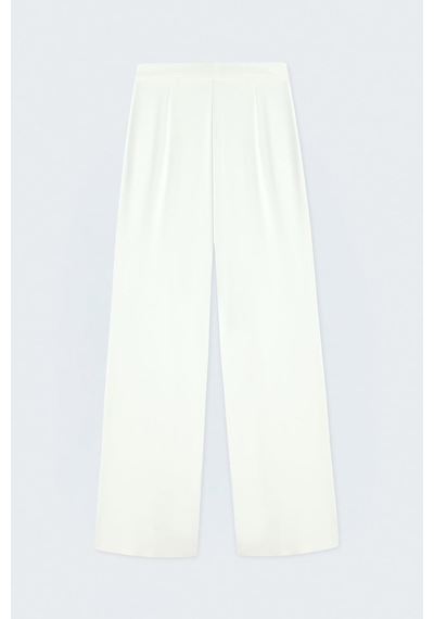 Sateen Bol Paça Pantolon - Ekru-137471