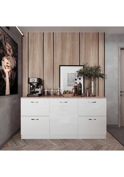 Harlem Mutfak 1 Kapaklı-4 Çekmeceli Alt Modül -150 Cm - Çok Amaçlı Dolap -beyaz-tezgah Dahil Beyaz Harlem Mutfak 1 Kapaklı-4 Çekmeceli Alt Modül -150 Cm - Çok Amaçlı Dolap -beyaz-tezgah Dahil Beyaz