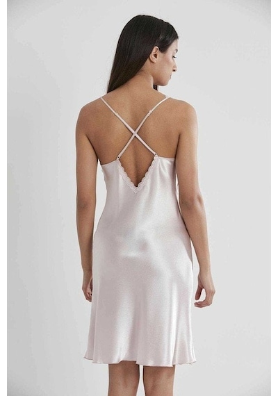 Pierre Cardin Saten Gipürlü Kadın Gecelik 690 Bordo