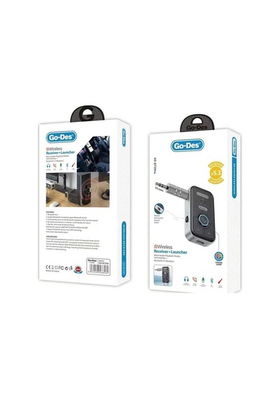 Go - Des GD-BT206 Kablosuz Ses Alıcı Aux Girişli Bluetooth Receiver Bluetooth Adaptör V5.3