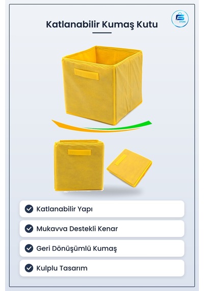 Katlanabilir Dekoratif Kumaş Saklama Kutusu Dolap İçi Düzenleyici Çok Renkli