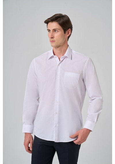 Morven Erkek Beyaz Basic Regular Fit Sert Yaka Cepli Gömlek 26mc004019600 Beyaz