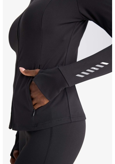 Defacto Defactofit Slim Fit Dar Kesim Dik Yaka Hırka E9676ax25aubk81 Siyah