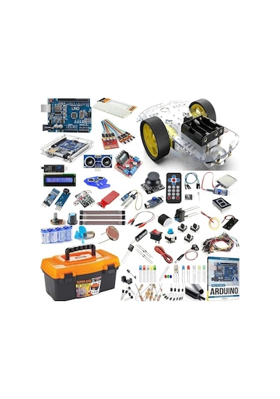 Arduino Uno Full Başlangıç Seti 2wd Robot Araba 113 Parça 377 Adet