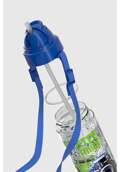 Renga Migo Desenli 500 Ml Askılı Pipetli Tritan Çocuk Matara 912008 Mavi MAvi