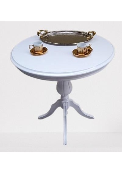 Fiskos Sehpa Eko 90504 Baba 4ayak 65 Cm Hareketli Mdf Tabla Parlak Beyaz El Yapım