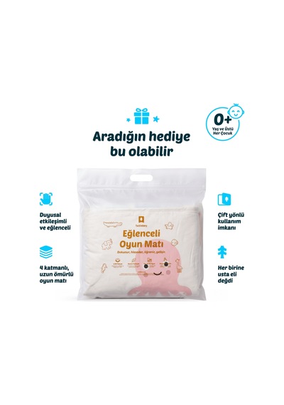 Baskılı Oyun Matı Çift Taraflı Oyun Battaniyesi - 140x100 CM