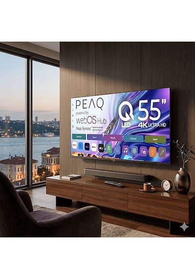 Peaq 55Q90 55" QLED Smart TV Webos İşletim Sistemli Dahili Uydu Alıcılı 4k UHD TV