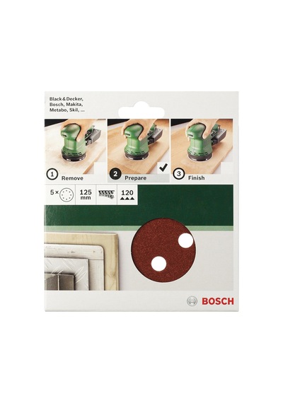 Eksantirik Zımpara Kağıdı 6'lı Set, 125 Mm 60/120/240 Kum 8 Delik