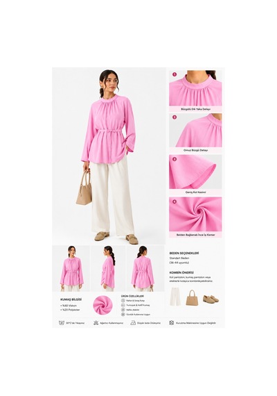 Miss Meliss Tesettür Gomlek Pembe Pembe