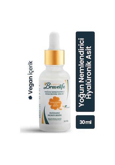 Yoğun Nemlendirici Aloe Vera Panthenol B5 Vitamin Vegan Hyaluronic Asit Serum 30 Ml