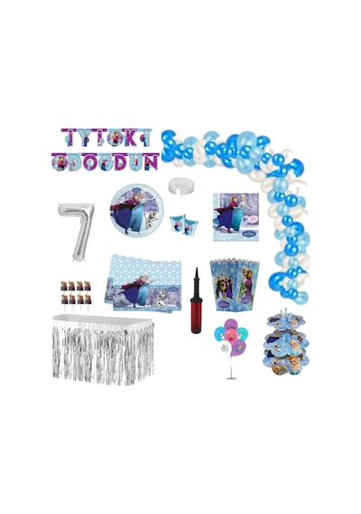 Newsx Frozen & Elsa 8 Kişilik 7 Yaş Doğum Günü Parti Seti Star Collection 542167 Diğer