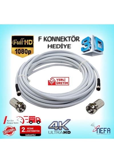 Uydu Anteni Kablosu Rg6 U4 Digiturk Uyumlu 20 Metre