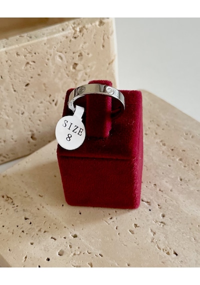 Silver Vida Taşlı Kalın Yüzük Size 8 Çok Renkli