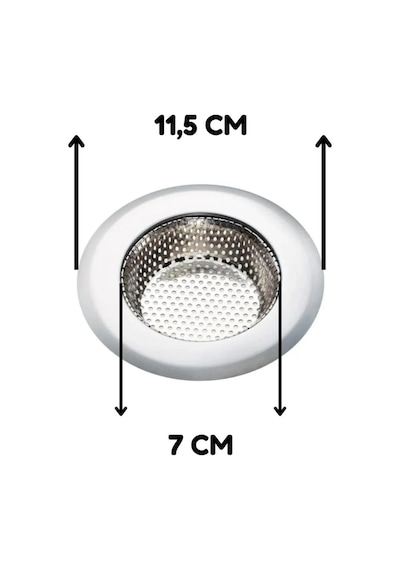 3 Lü Paslanmaz Çelik Lavabo Süzgeci 11.5 Cm Evye Gider Süzgeci 304 Çelik Büyük Boy Diğer