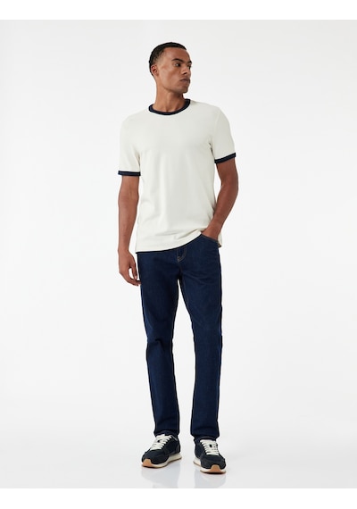 Koton Kısa Kollu Bisiklet Yaka Tok Kumaş Renk Kontrastlı Pamuklu Slim Fit Tişört Ekru 6wam10098hk Ekru Koton Kısa Kollu Bisiklet Yaka Tok Kumaş Renk Kontrastlı Pamuklu Slim Fit Tişört Ekru 6wam10098hk Ekru