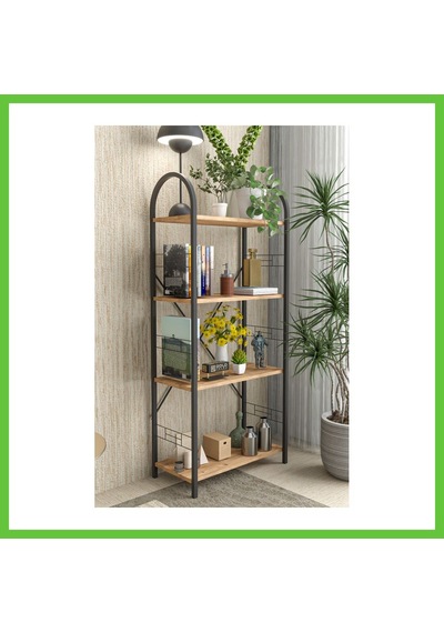 Bezos Metal Kitaplık Kahverengi 150 Cm Dmc