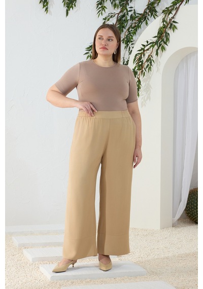 Aker Camel Beli Lastikli Pantolon Camel Camel