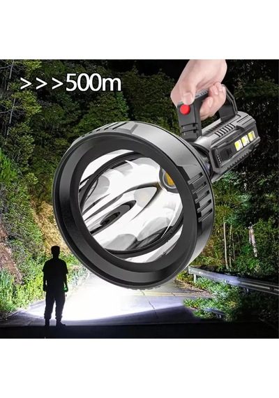 Cx-8809 Süper Güçlü Led Çok Fonksiyonlu Projektör 4 Modlu Cob Işı Siyah