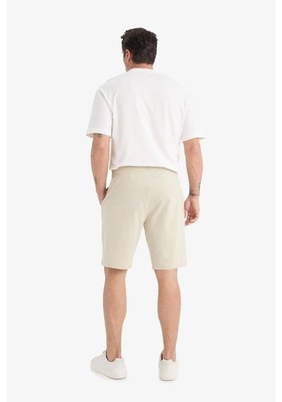 Defacto Slim Fit Dar Kesim Cepli Pamuklu Basic Düz Bermuda Şort - Bej W1105AZ25SPBG735
