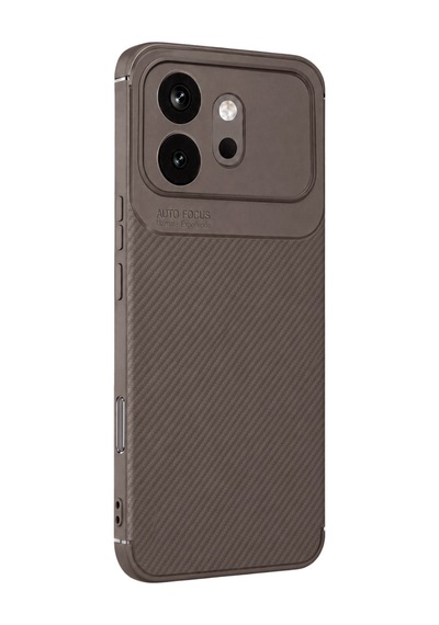 Huawei Honor 600 Uyumlu Auto Focus Karbon Kapak - Gri