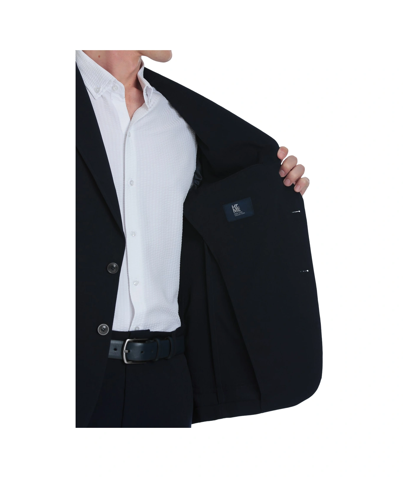 Hatemoğlu Lacivert Slim Fit Mono Yaka Casual Takım Elbise Lacivert