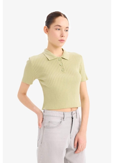 DeFacto Slim Fit Dar Kesim Polo Yaka Kısa Kollu Triko Tişört N9752AZ24SPGN744